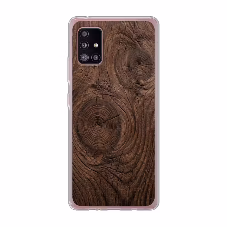 Houtnerf - Textuur - Patroon - Bruin - Rustiek Telefoonhoesje Samsung Galaxy A51 5G klein -3d