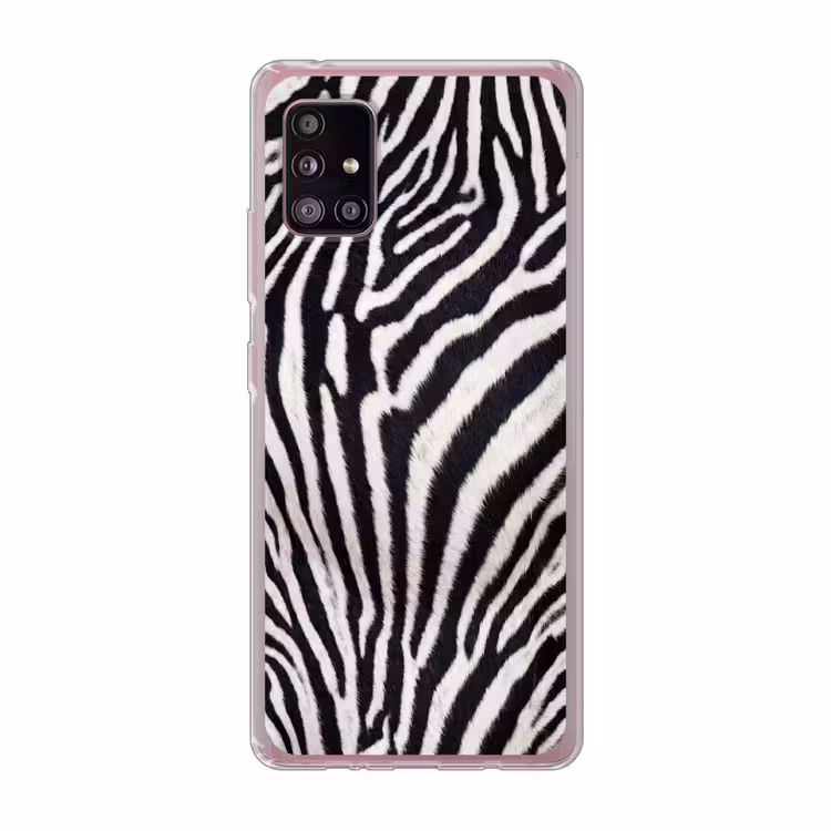 Zebra - Vacht - Klassiek - Zwart - Wit Telefoonhoesje Samsung Galaxy A51 5G klein -3d