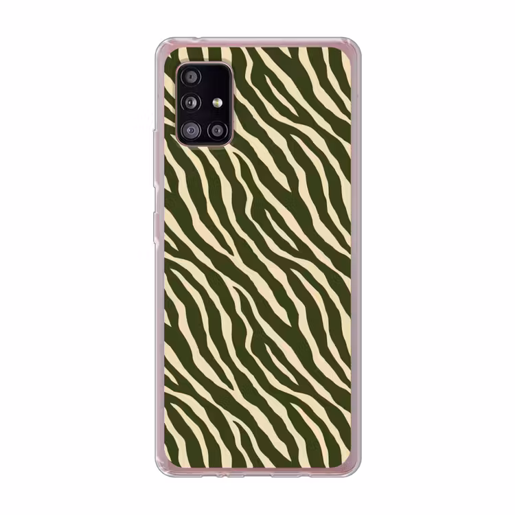 Zebra - Patroon - Groen Telefoonhoesje Samsung Galaxy A51 5G klein 373 -3d