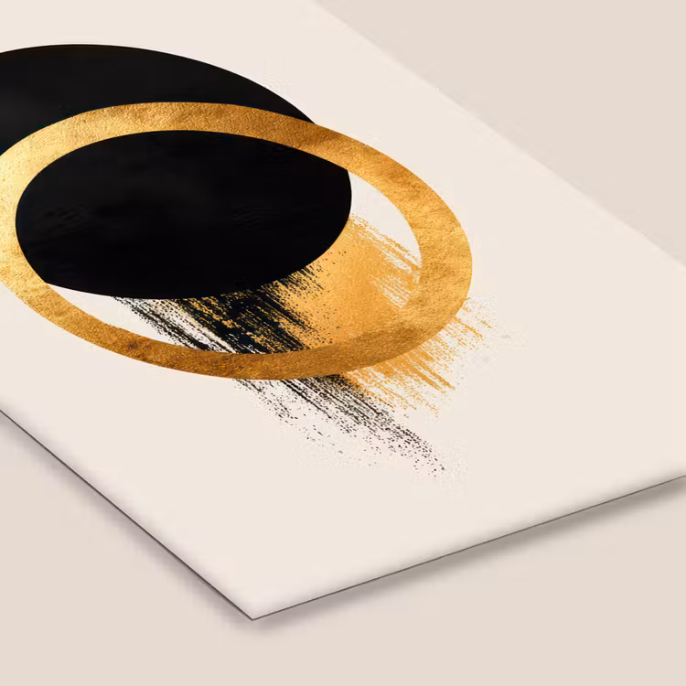 Abstract ontwerp - Zwarte cirkel - Verfvlekken fotolijst zwart zonder passe partout klein -zsfeer6