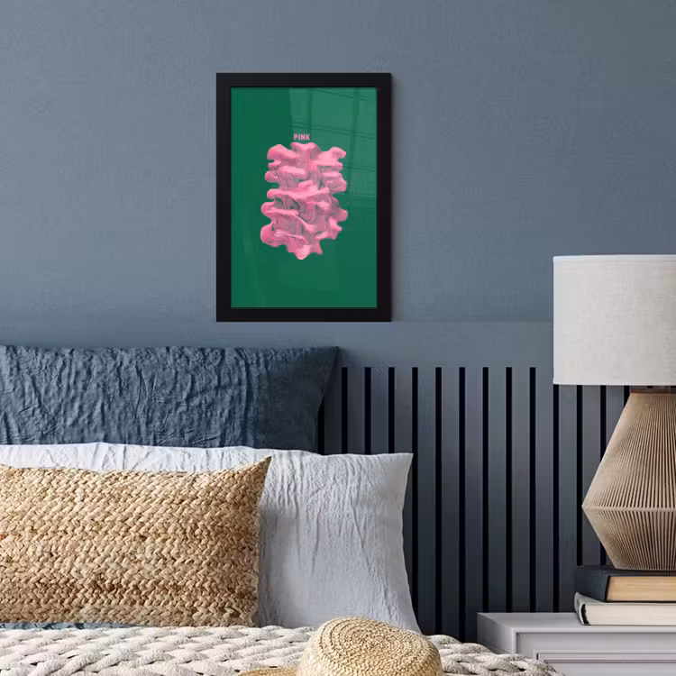 Abstract - Pink - Lijnen - Groen fotolijst zwart zonder passe partout klein -sfeer3