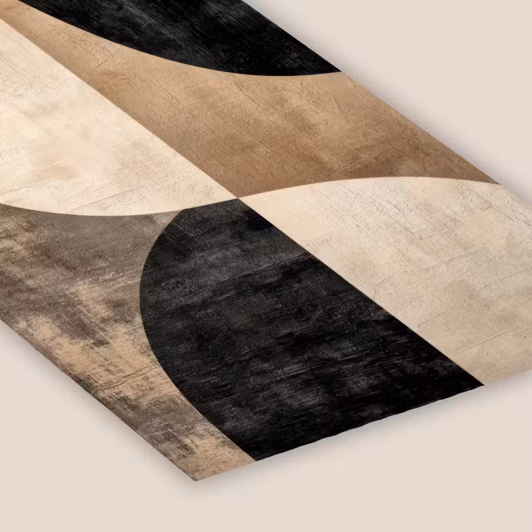 Abstract - Vlakken - Zwart - Rond fotolijst zwart zonder passe partout klein -zsfeer6