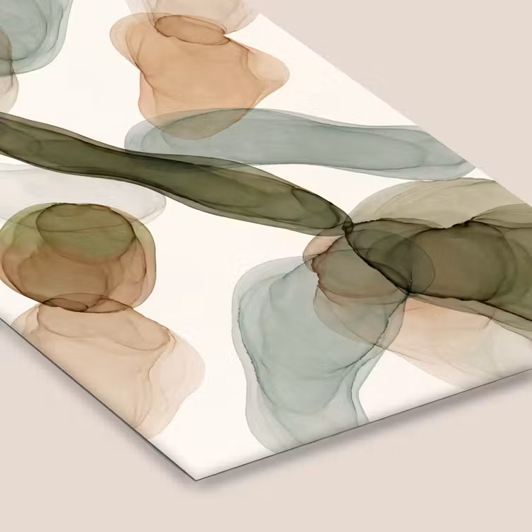 Abstract - Vormen - Modern - Kunst - Groen - Bruin fotolijst zwart zonder passe partout klein -zsfeer6