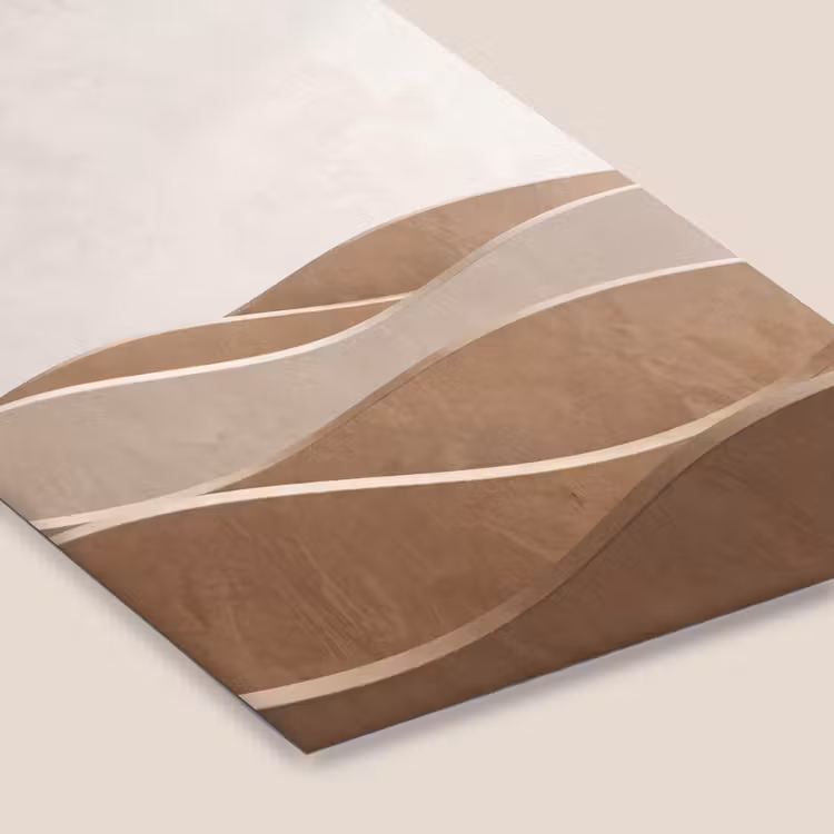 Abstract - Golven - Modern - Beige fotolijst zwart zonder passe partout klein -zsfeer6
