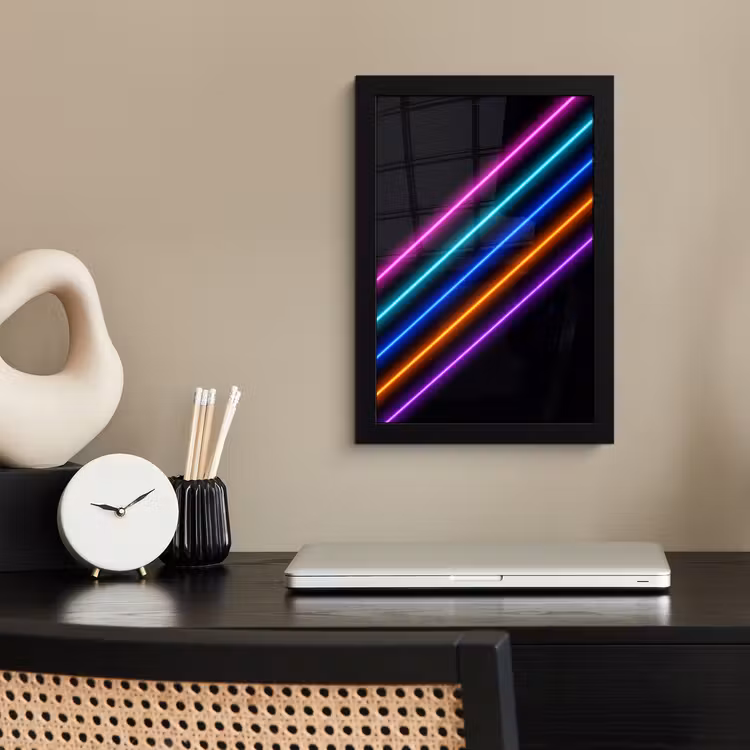 Esthetiek - Retro - Neon fotolijst zwart zonder passe partout klein -sfeer1