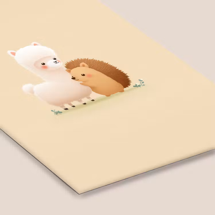 Alpaca - Egel - Bruin - Knuffelen fotolijst zwart zonder passe partout klein -zsfeer6