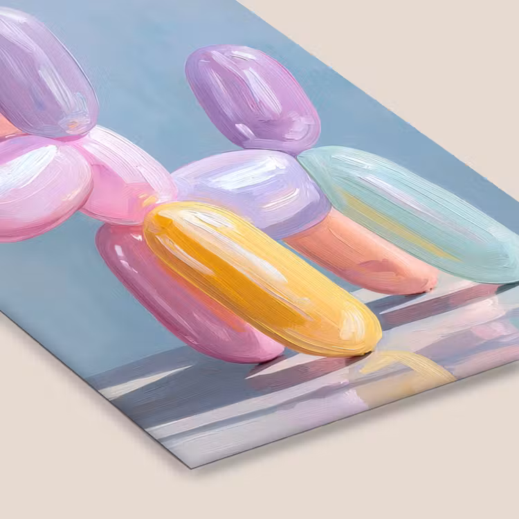 Dier - Ballon - Pasteltinten - Glanzend fotolijst zwart zonder passe partout klein -zsfeer6