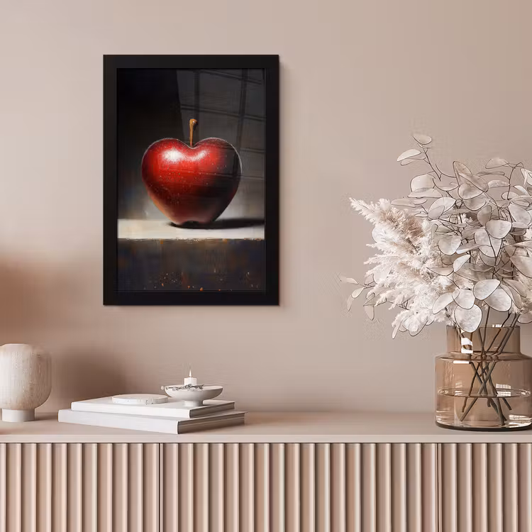 Apple - Hart - Rood fotolijst zwart zonder passe partout klein -sfeer5