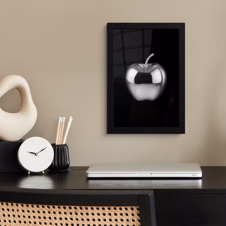 Appel - Metallic - Symmetrisch fotolijst zwart zonder passe partout klein -sfeer1