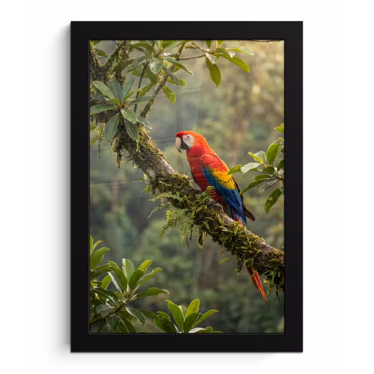 Ara - Jungle - Rood fotolijst zwart zonder passe partout klein -3d