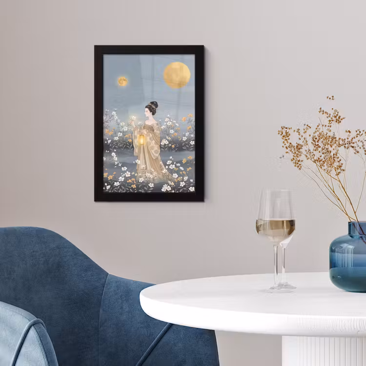 Aziatisch - Vrouw - Kimono fotolijst zwart zonder passe partout klein -sfeer4