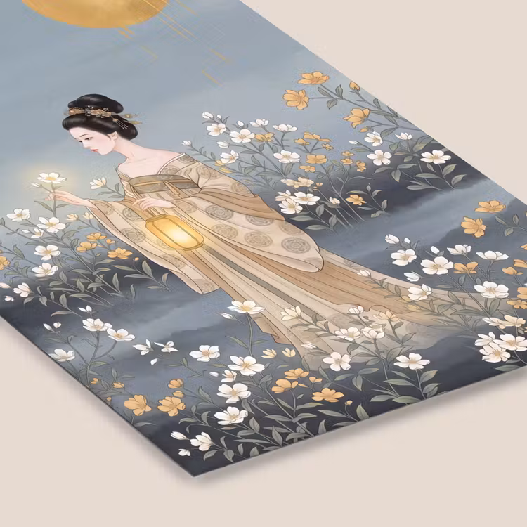Aziatisch - Vrouw - Kimono fotolijst zwart zonder passe partout klein -zsfeer6