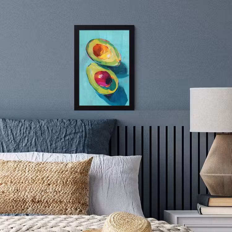 Avocado - Groen - Pit - Schaduw fotolijst zwart zonder passe partout klein -sfeer3