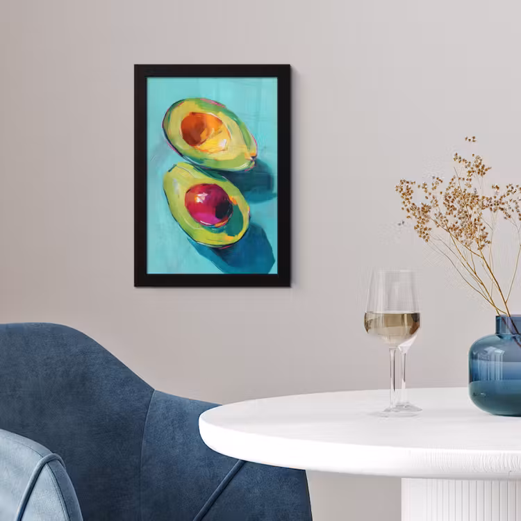 Avocado - Groen - Pit - Schaduw fotolijst zwart zonder passe partout klein -sfeer4