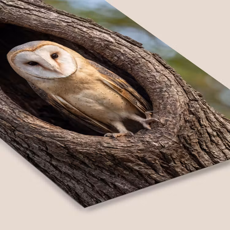 Kerkuil - Boom - Natuur - Bruin fotolijst zwart zonder passe partout klein -zsfeer6