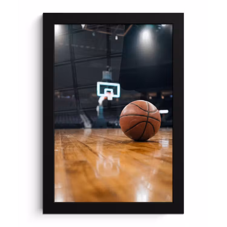 Basketbal - Arena - Sport fotolijst zwart zonder passe partout klein -3d