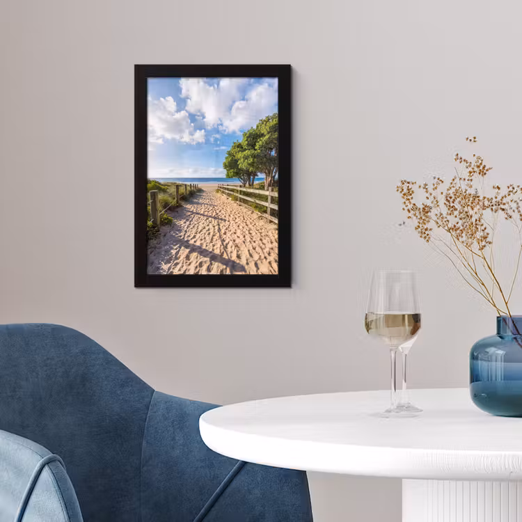 Strand - Zandpad - Oceaan - Natuur fotolijst zwart zonder passe partout klein -sfeer4