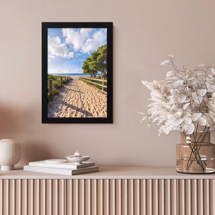 Strand - Zandpad - Oceaan - Natuur fotolijst zwart zonder passe partout klein -sfeer5