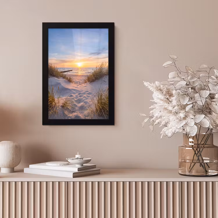 Strand - Zonsondergang - Natuur - Landschap fotolijst zwart zonder passe partout klein -sfeer5