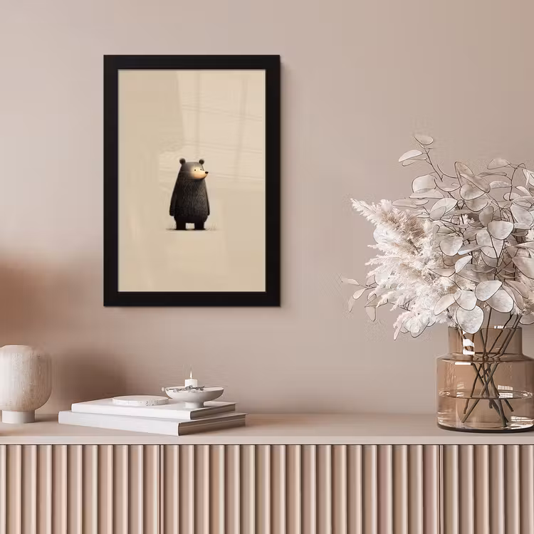 Beer - Donkerbruin - Minimalistisch fotolijst zwart zonder passe partout klein -sfeer5