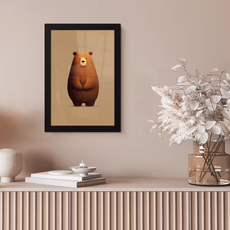 Beer - Minimalistisch - Bruin fotolijst zwart zonder passe partout klein -sfeer5