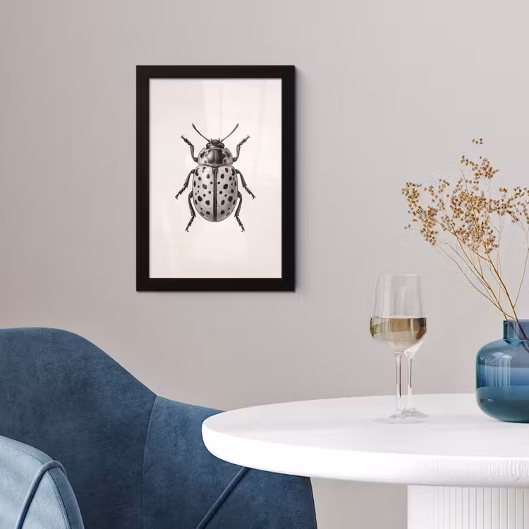 Kever - Insect - Vintage fotolijst zwart zonder passe partout klein -sfeer4