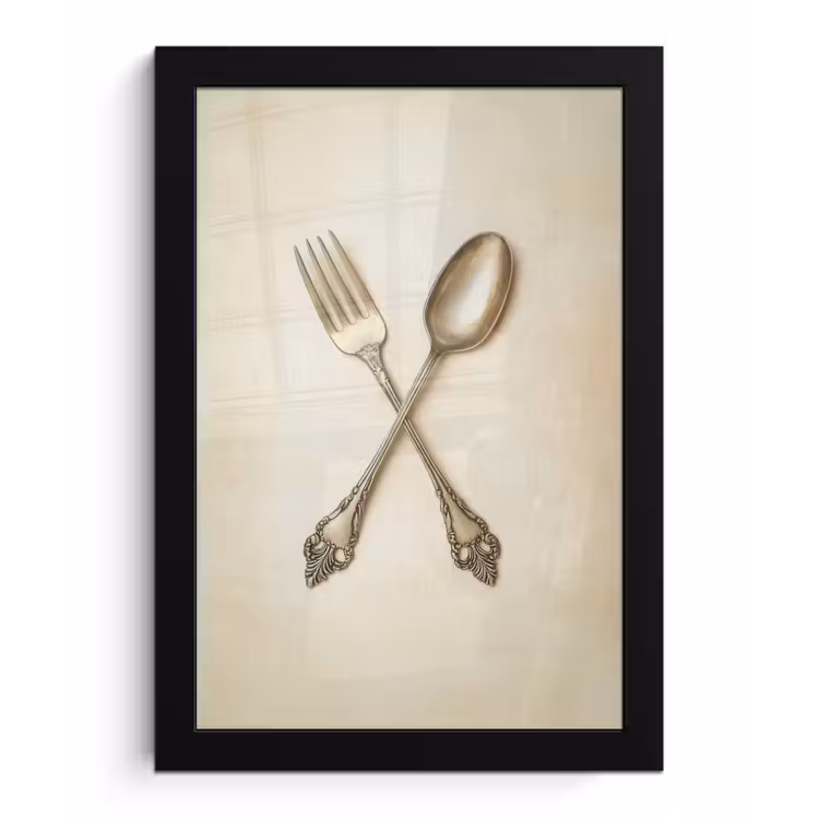 Beige - Vintage - Bestek fotolijst zwart zonder passe partout klein -3d