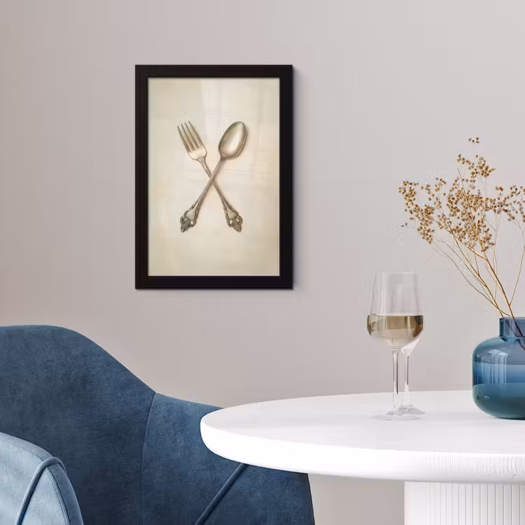 Beige - Vintage - Bestek fotolijst zwart zonder passe partout klein -sfeer4