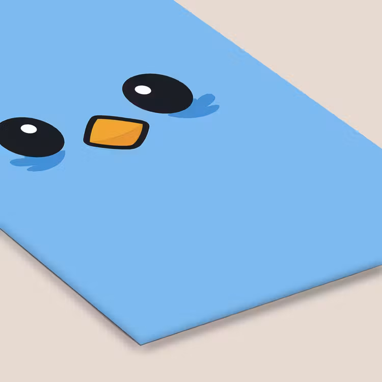 Vogel - Blauw - Eenvoudig fotolijst zwart zonder passe partout klein -zsfeer6