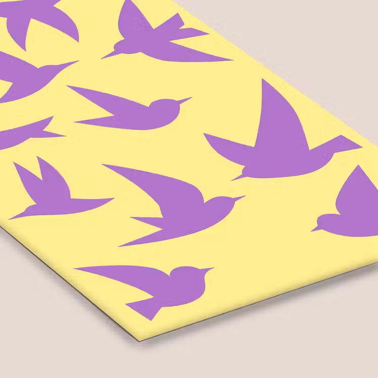 Vogels - Cirkel - Geel - Beweging fotolijst zwart zonder passe partout klein -zsfeer6