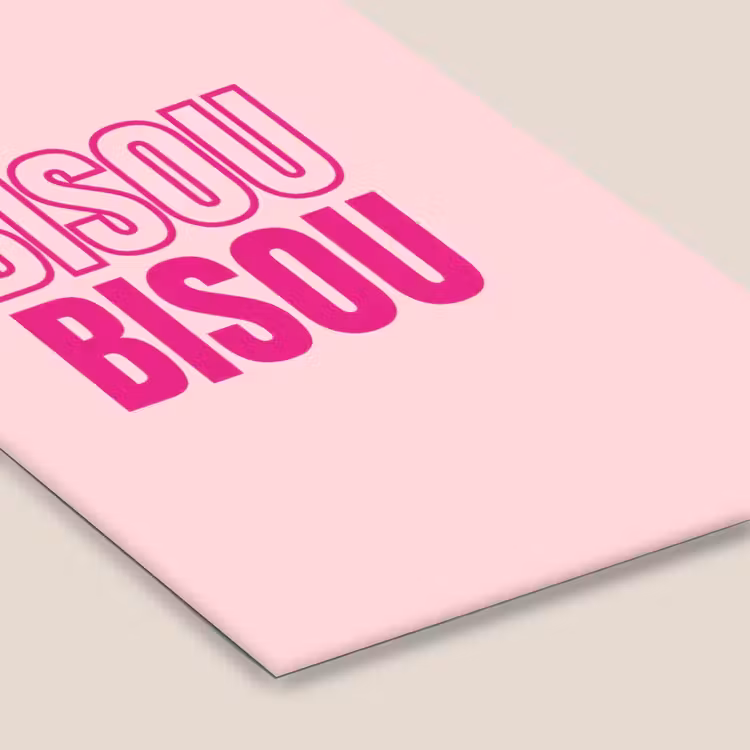 Bisou - Roze - Minimalistisch fotolijst zwart zonder passe partout klein -zsfeer6