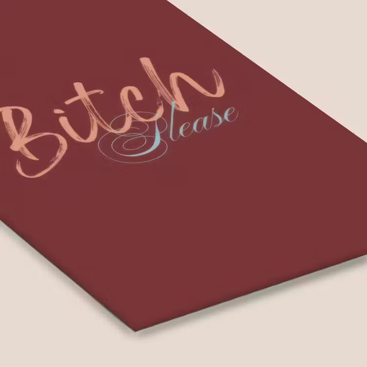 Bitch please - Rood - Blauw fotolijst zwart zonder passe partout klein -zsfeer6
