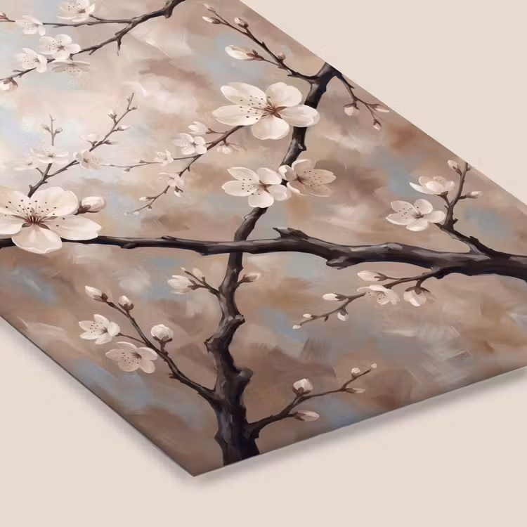 Bloesem - Takken - Schilderij - Beige - Serene fotolijst zwart zonder passe partout klein -zsfeer6