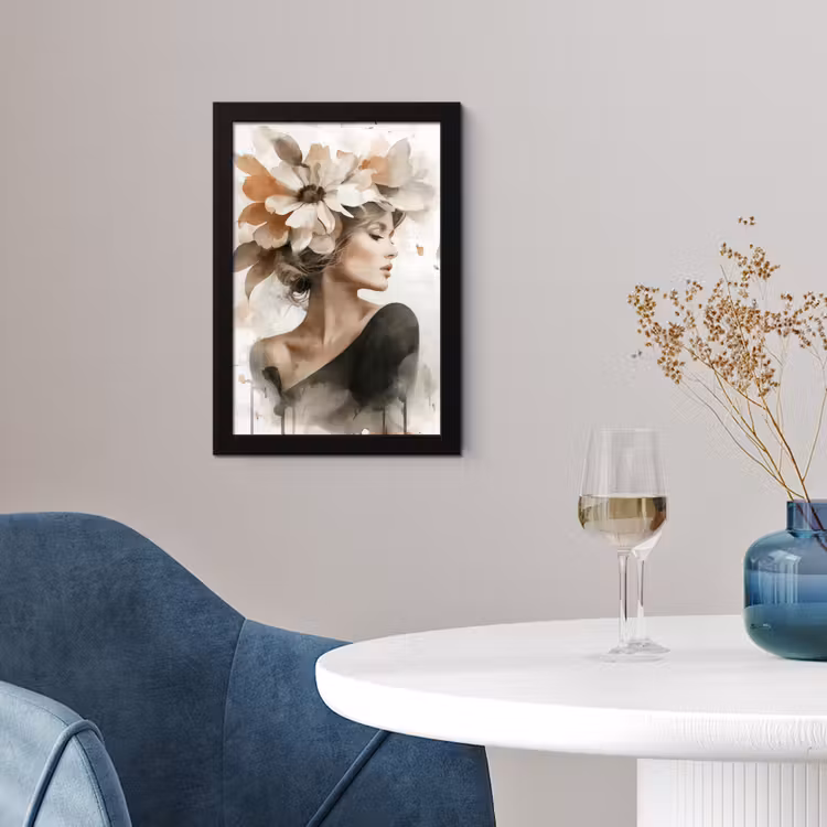 Bloesem - Portret - Gezicht fotolijst zwart zonder passe partout klein -sfeer4
