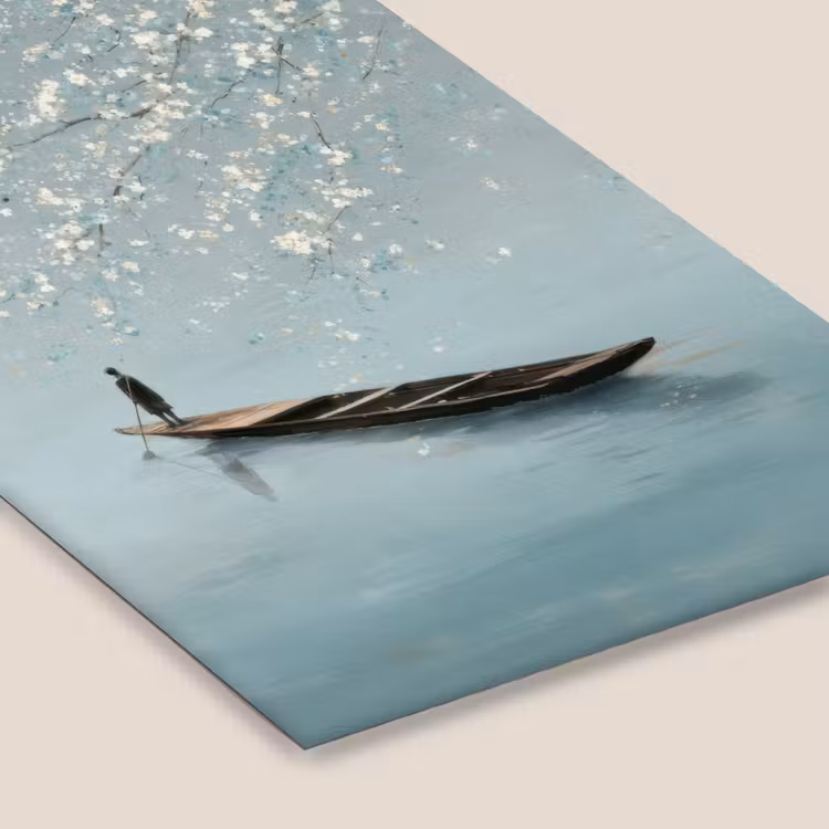 Bloesems - Minimalistisch - Wateroppervlak - Boot fotolijst zwart zonder passe partout klein -zsfeer6