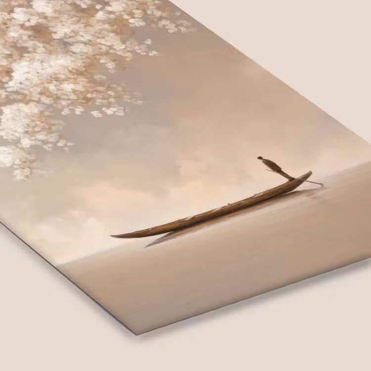 Bloesems - Wit - Boot - Minimalistisch fotolijst zwart zonder passe partout klein -zsfeer6