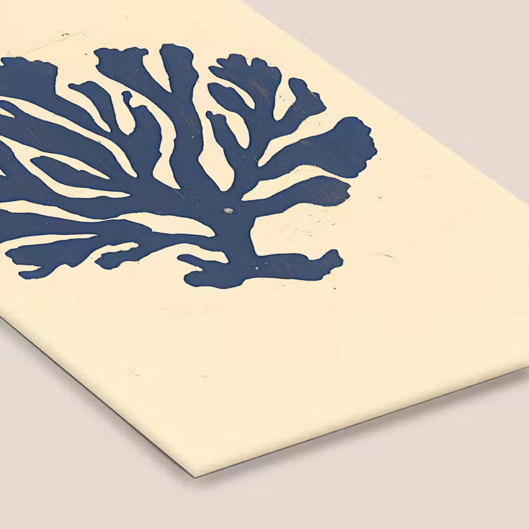 Blauw koraal - Vertakkingen - Beige fotolijst zwart zonder passe partout klein -zsfeer6