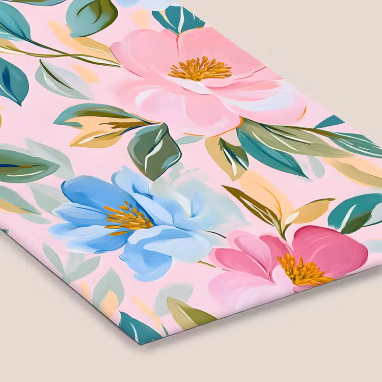 Blauw - Roze - Bloemen fotolijst zwart zonder passe partout klein -zsfeer6