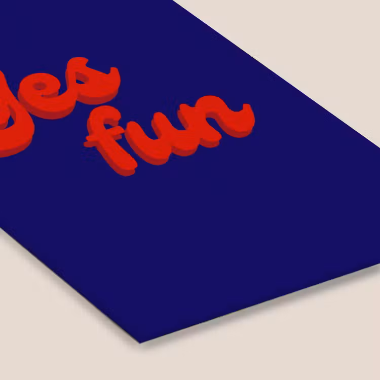Blauw - Rood - Yes fun - 3D fotolijst zwart zonder passe partout klein -zsfeer6