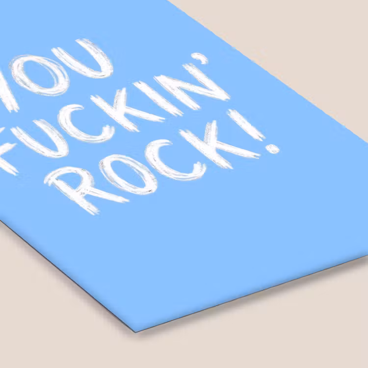 Blauw - Wit - You fuckin rock fotolijst zwart zonder passe partout klein -zsfeer6