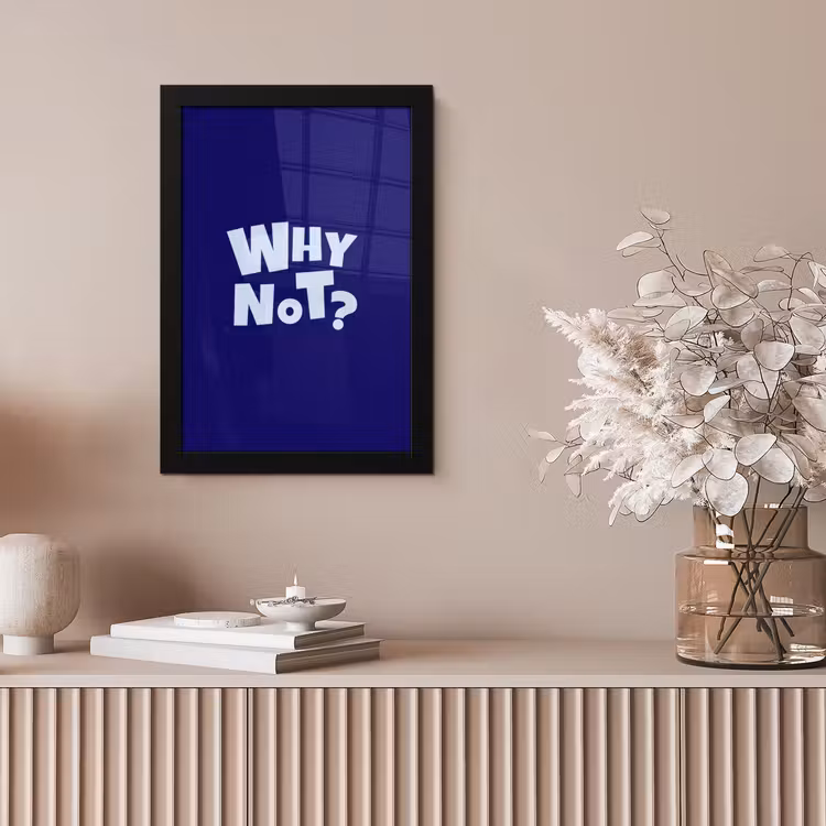 Blauw - Why not - Minimalistisch fotolijst zwart zonder passe partout klein -sfeer5