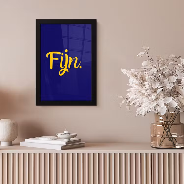 Blauw - Geel - Fijn fotolijst zwart zonder passe partout klein -sfeer5