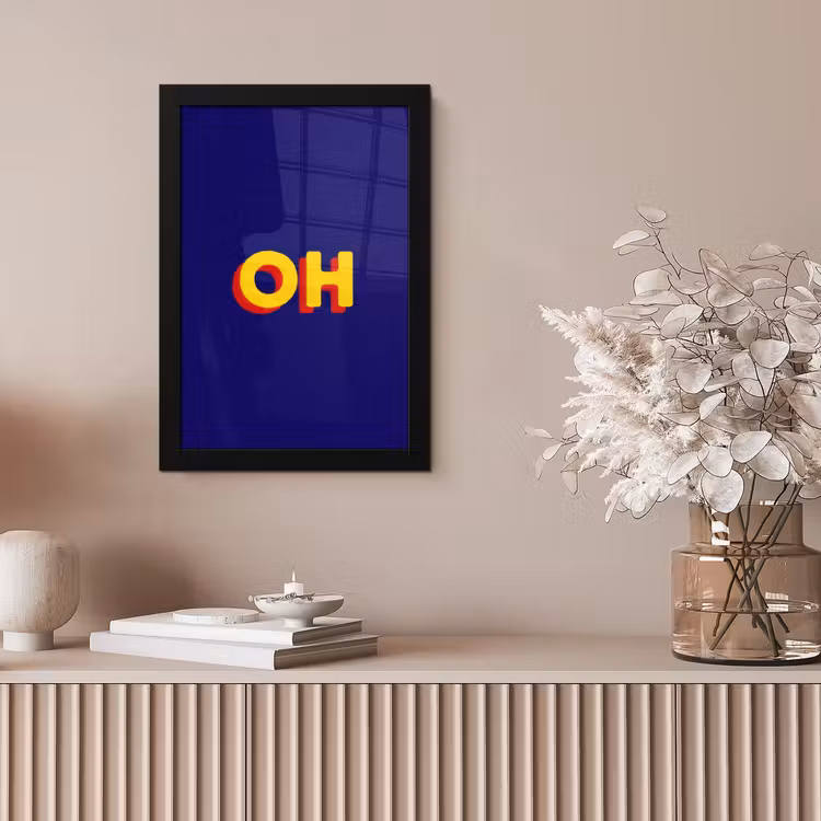 Blauw - Geel - OH - Schaduw fotolijst zwart zonder passe partout klein -sfeer5