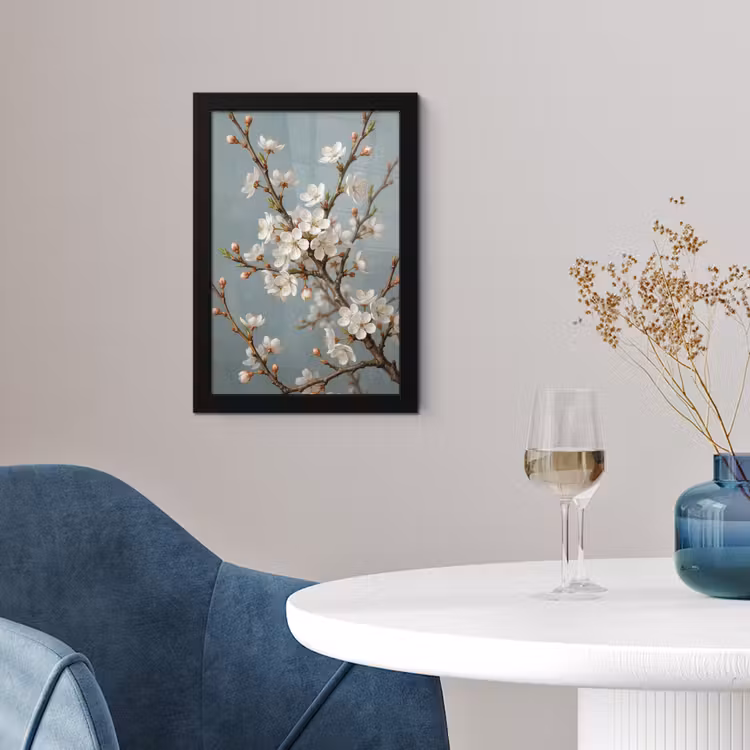Botanisch - Stilleven - Blauw fotolijst zwart zonder passe partout klein -sfeer4
