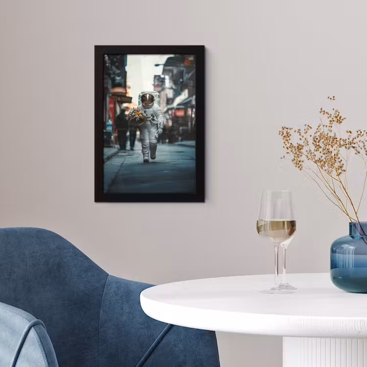 Boeket - Bloemen - Kleurrijk - Astronaut fotolijst zwart zonder passe partout klein -sfeer4