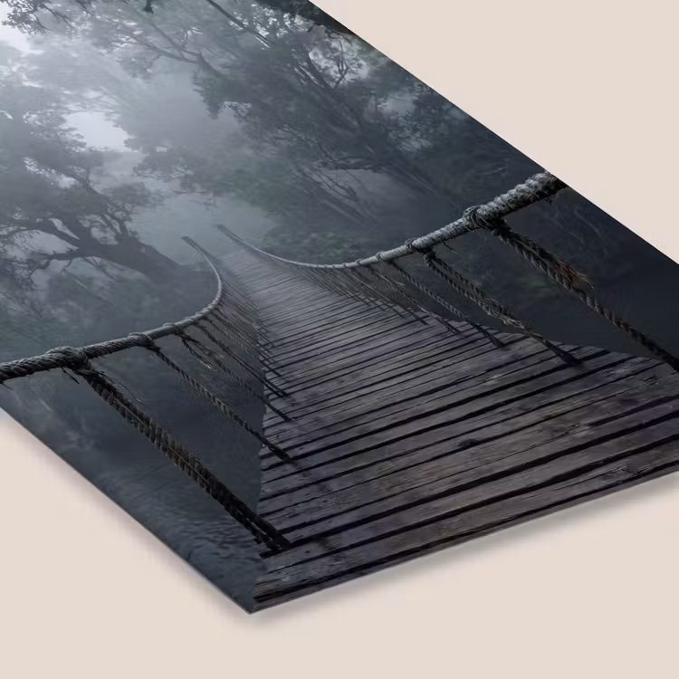 Brug - Jungle - Mist - Natuur fotolijst zwart zonder passe partout klein -zsfeer6