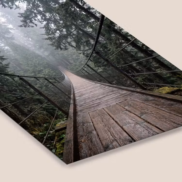 Brug - Bos - Mist - Natuur fotolijst zwart zonder passe partout klein -zsfeer6