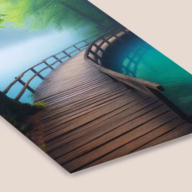Brug - Water - Rivier - Bos fotolijst zwart zonder passe partout klein -zsfeer6