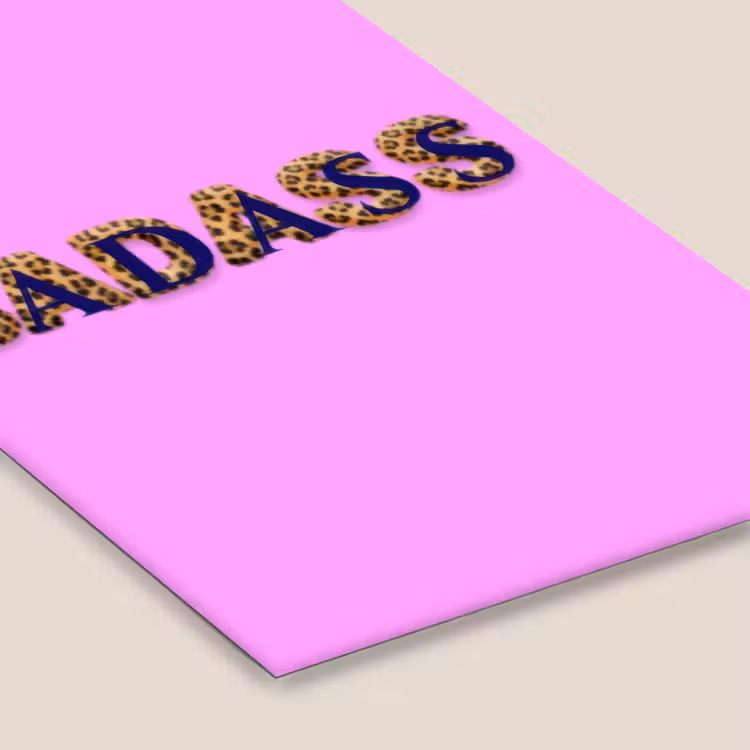 Felroze - Badass - Panterprint - Schaduw fotolijst zwart zonder passe partout klein -zsfeer6