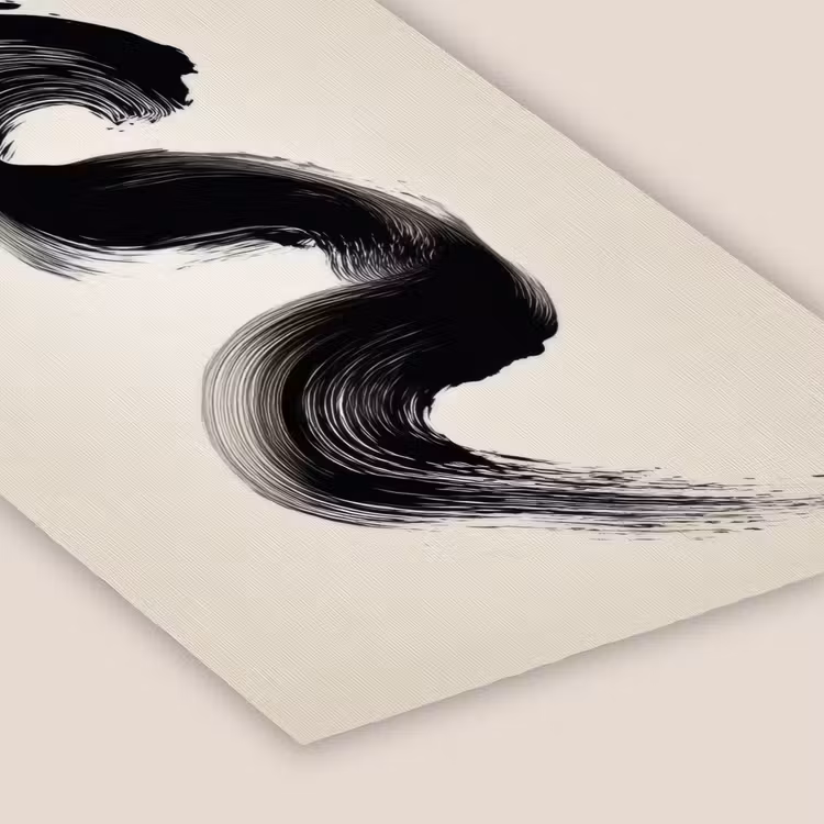 Penseelstreek - Zwart - Minimalistisch fotolijst zwart zonder passe partout klein -zsfeer6